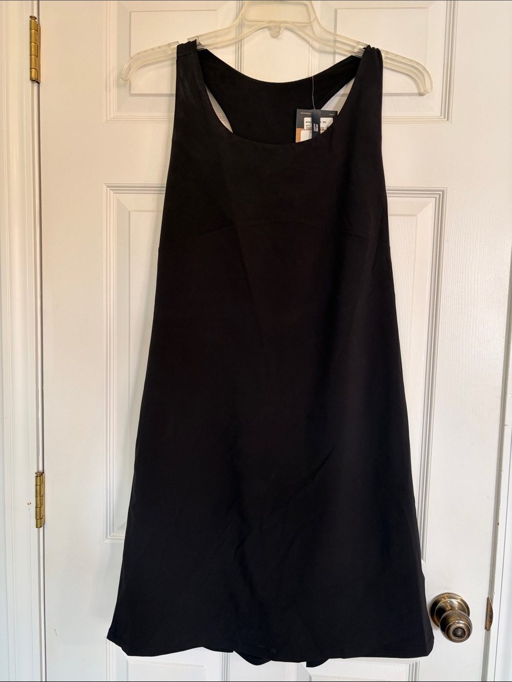 NWT North Face Black Sleeveless A-Line Dress w/ peephole back and built in short